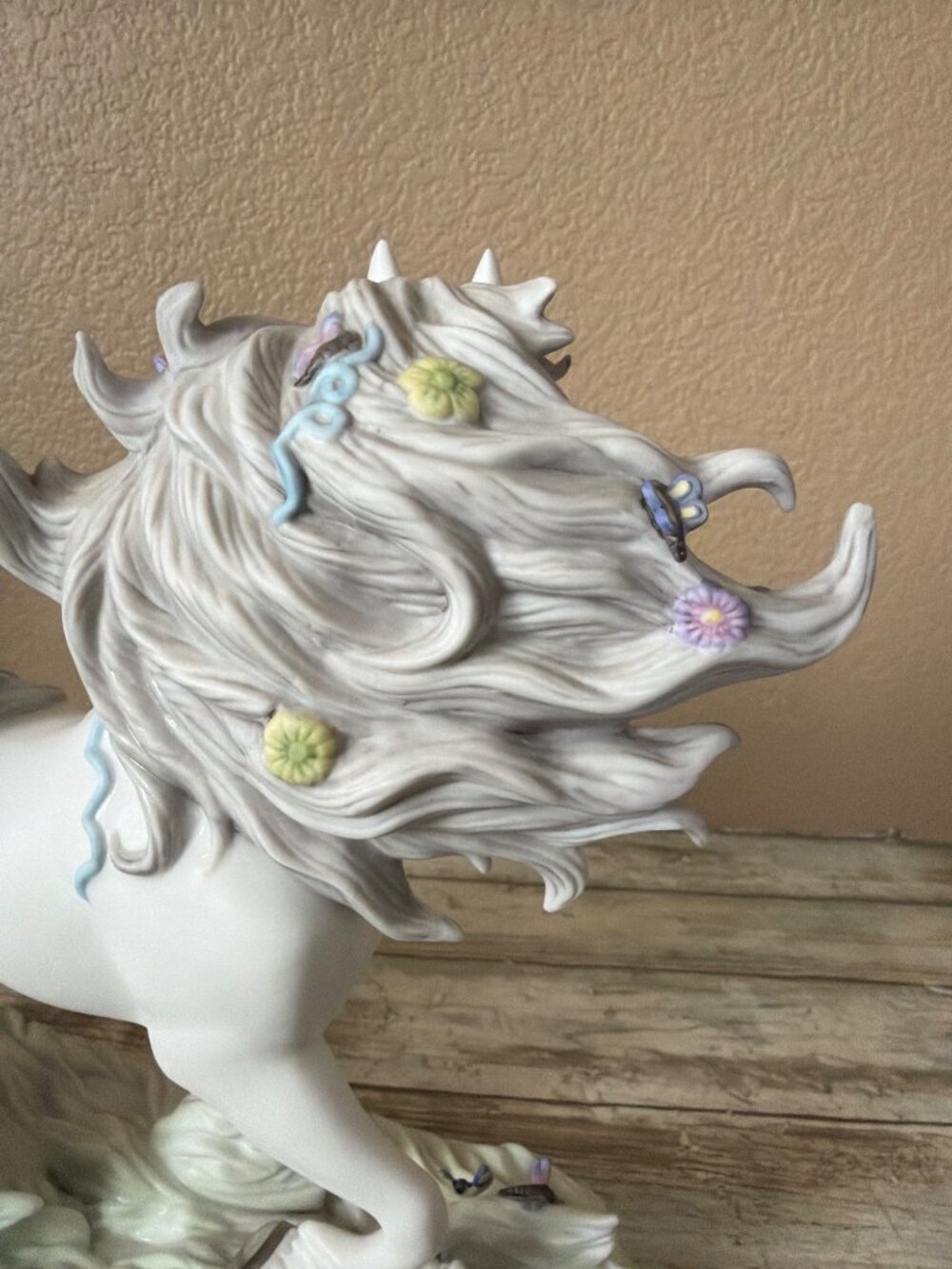 Princeton Gallery Meadow Unicorn Porcelain Figure 2001 Butterflies Flowers w/COA - Picture 8 of 16